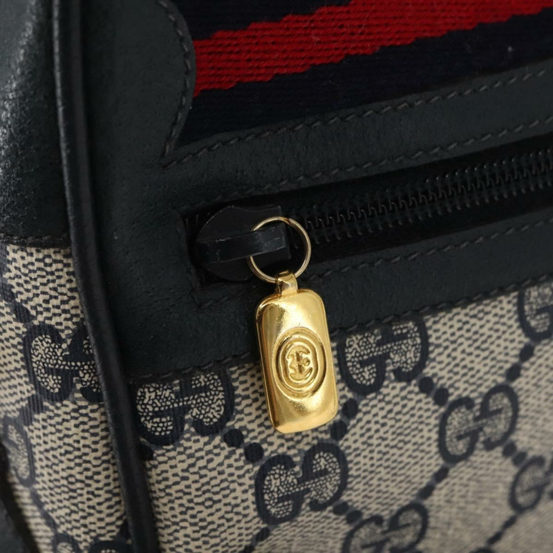 【日本直送】GUCCI GG Supreme Sherry Line 單肩包 PVC 海軍藍/金色 119 02 087 正品 gh1136-17
