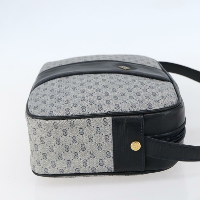 【日本直送】GUCCI Micro GG帆布單肩包 PVC皮革 海軍藍 金色 正品 BA7238-3