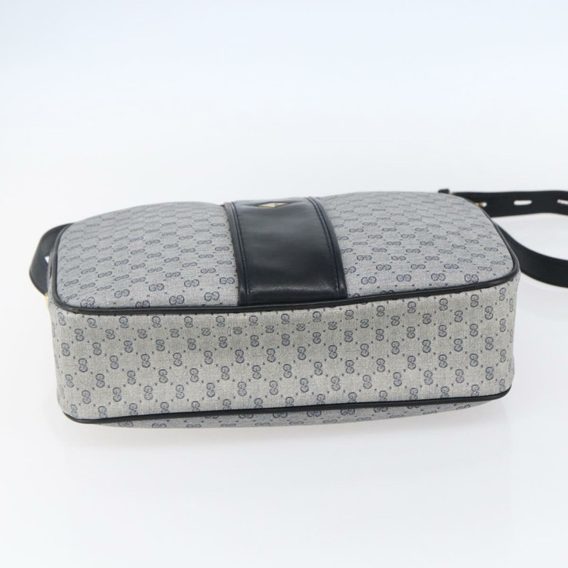 【日本直送】GUCCI Micro GG帆布單肩包 PVC皮革 海軍藍 金色 正品 BA7238-4