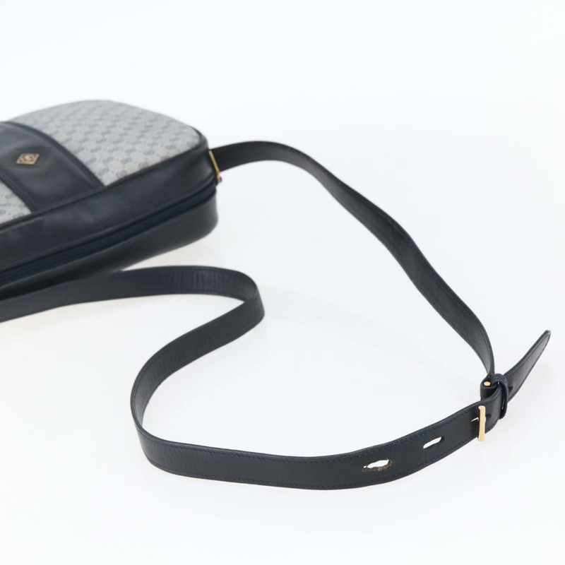 【日本直送】GUCCI Micro GG帆布單肩包 PVC皮革 海軍藍 金色 正品 BA7238-6