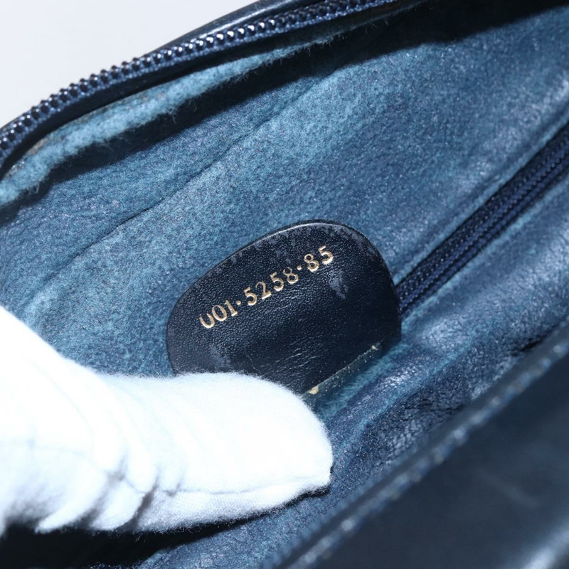 【日本直送】GUCCI Micro GG帆布單肩包 PVC皮革 海軍藍 金色 正品 BA7238-11