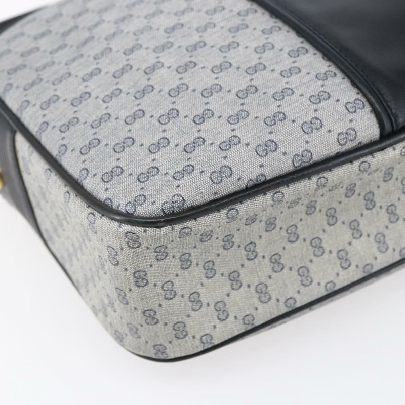 【日本直送】GUCCI Micro GG帆布單肩包 PVC皮革 海軍藍 金色 正品 BA7238-14