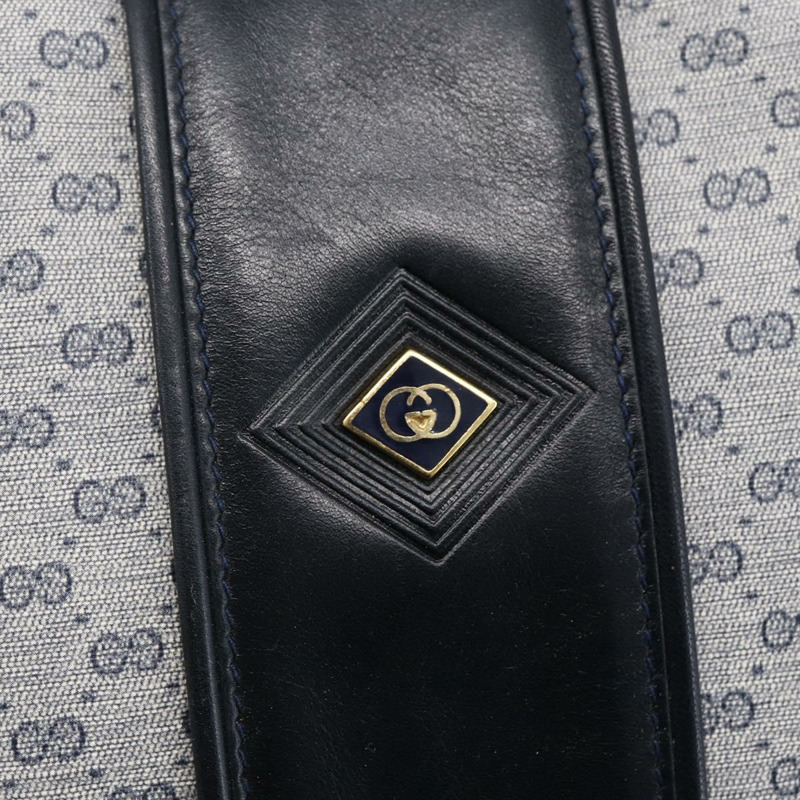 【日本直送】GUCCI Micro GG帆布單肩包 PVC皮革 海軍藍 金色 正品 BA7238-17