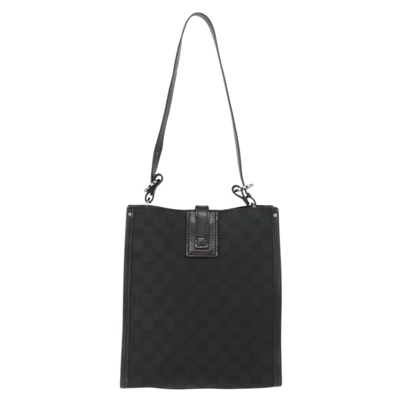 【日本直送】GUCCI GG帆布肩背包 黑色 銀色 110292 正品 148815-1