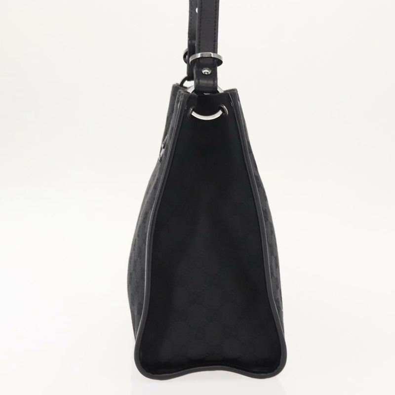 【日本直送】GUCCI GG帆布肩背包 黑色 銀色 110292 正品 148815-3