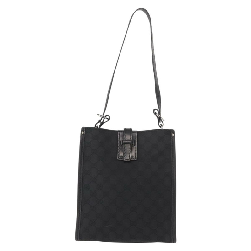【日本直送】GUCCI GG帆布肩背包 黑色 銀色 110292 正品 148815-12