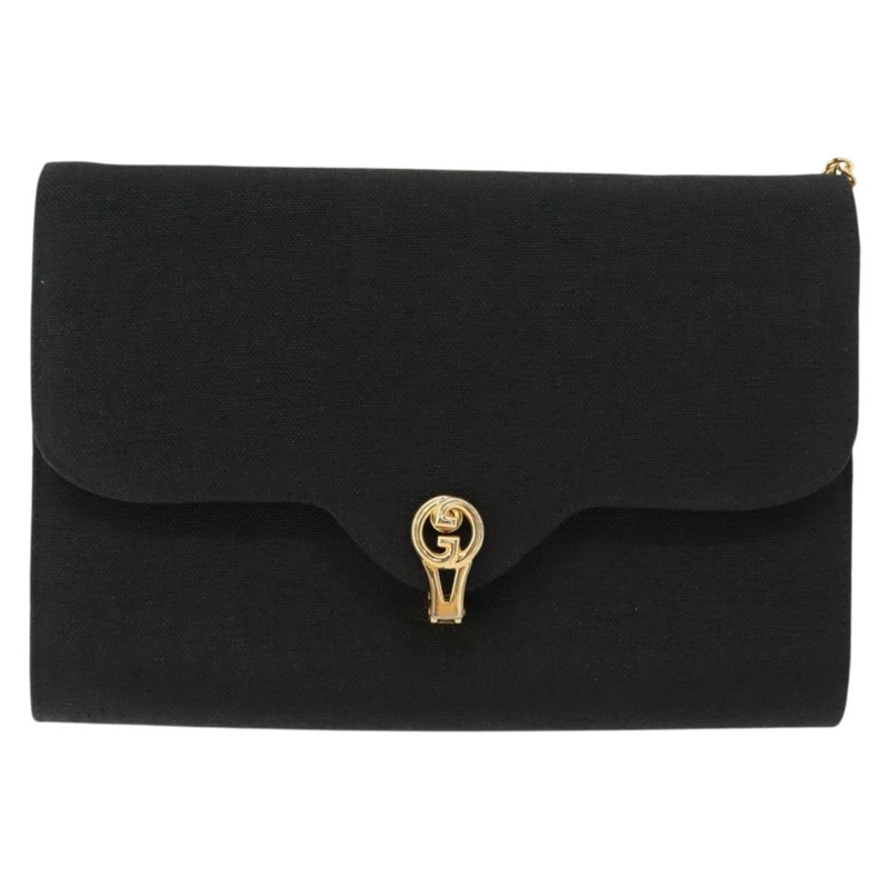 【日本直送】GUCCI 鏈條單肩包 尼龍 黑色 金色 正品 148820-12