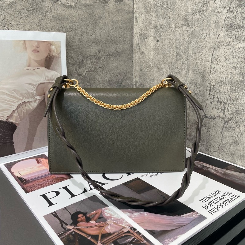 TORY BURCH Miller 編織鏈條肩帶翻蓋開合 粒面牛皮 中號-1