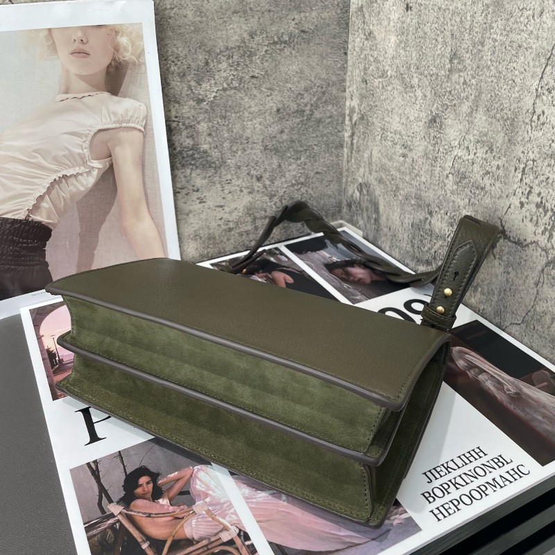 TORY BURCH Miller 編織鏈條肩帶翻蓋開合 粒面牛皮 中號-3