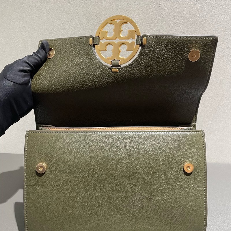 TORY BURCH Miller 編織鏈條肩帶翻蓋開合 粒面牛皮 中號-4