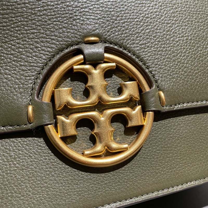 TORY BURCH Miller 編織鏈條肩帶翻蓋開合 粒面牛皮 中號-7