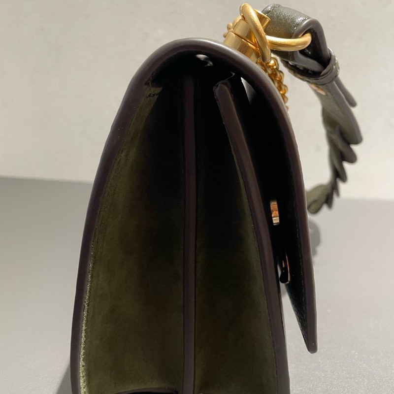 TORY BURCH Miller 編織鏈條肩帶翻蓋開合 粒面牛皮 中號-10