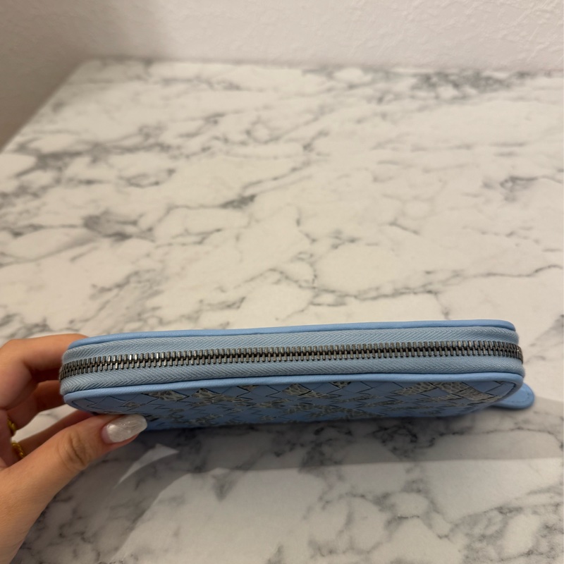 BV水藍色蛇皮ㄇ拉長夾-3