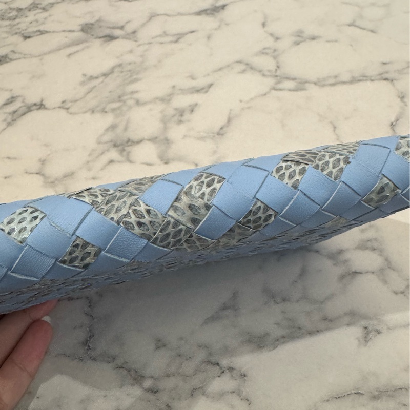 BV水藍色蛇皮ㄇ拉長夾-16