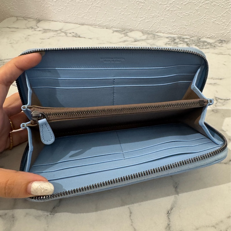 BV水藍色蛇皮ㄇ拉長夾-19