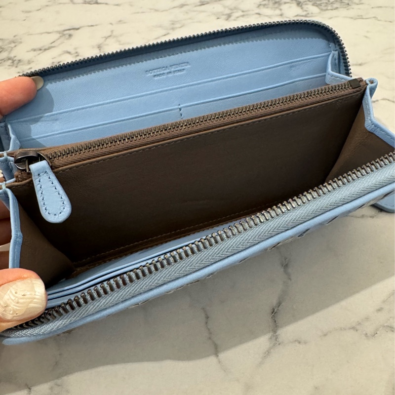 BV水藍色蛇皮ㄇ拉長夾-22