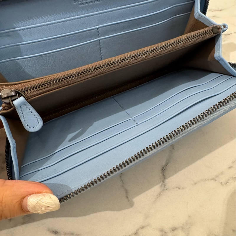 BV水藍色蛇皮ㄇ拉長夾-23