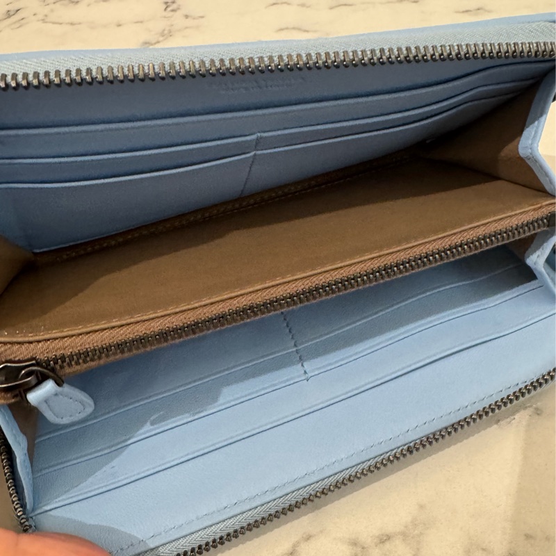 BV水藍色蛇皮ㄇ拉長夾-24