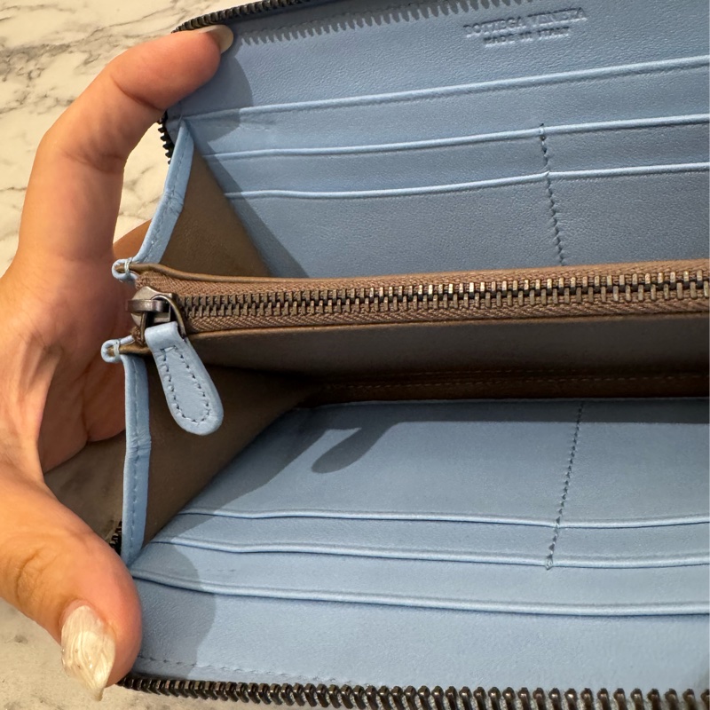 BV水藍色蛇皮ㄇ拉長夾-25