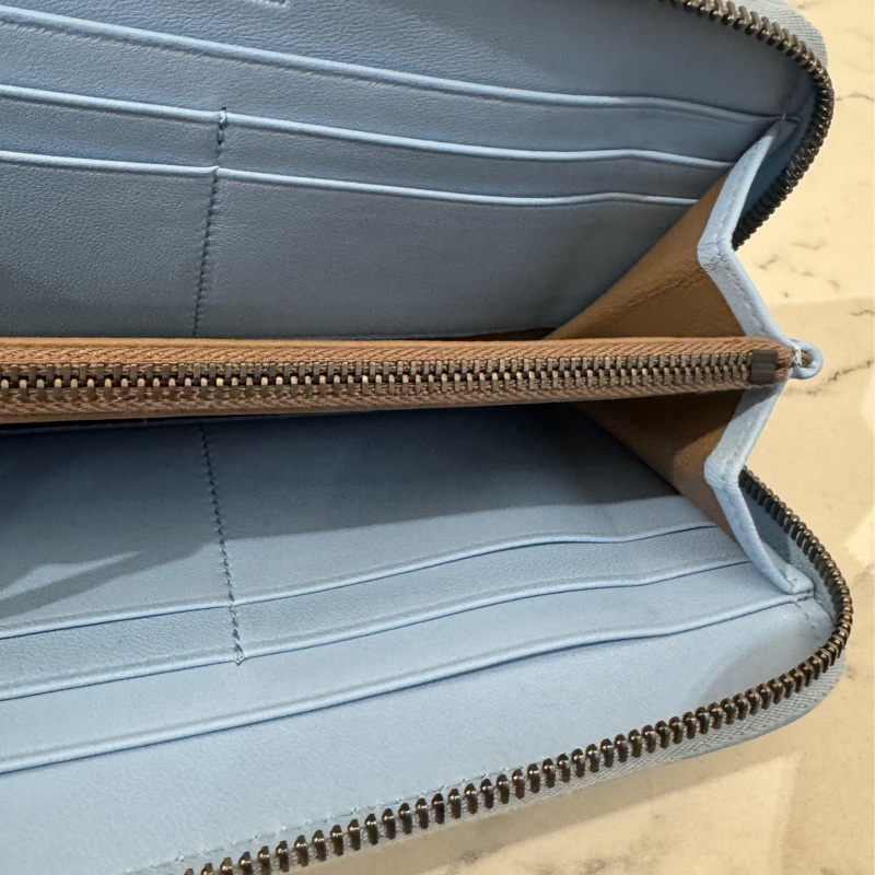 BV水藍色蛇皮ㄇ拉長夾-26