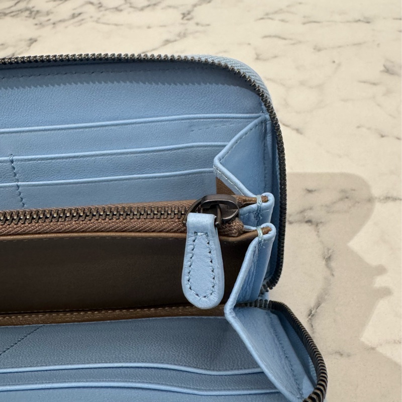 BV水藍色蛇皮ㄇ拉長夾-29