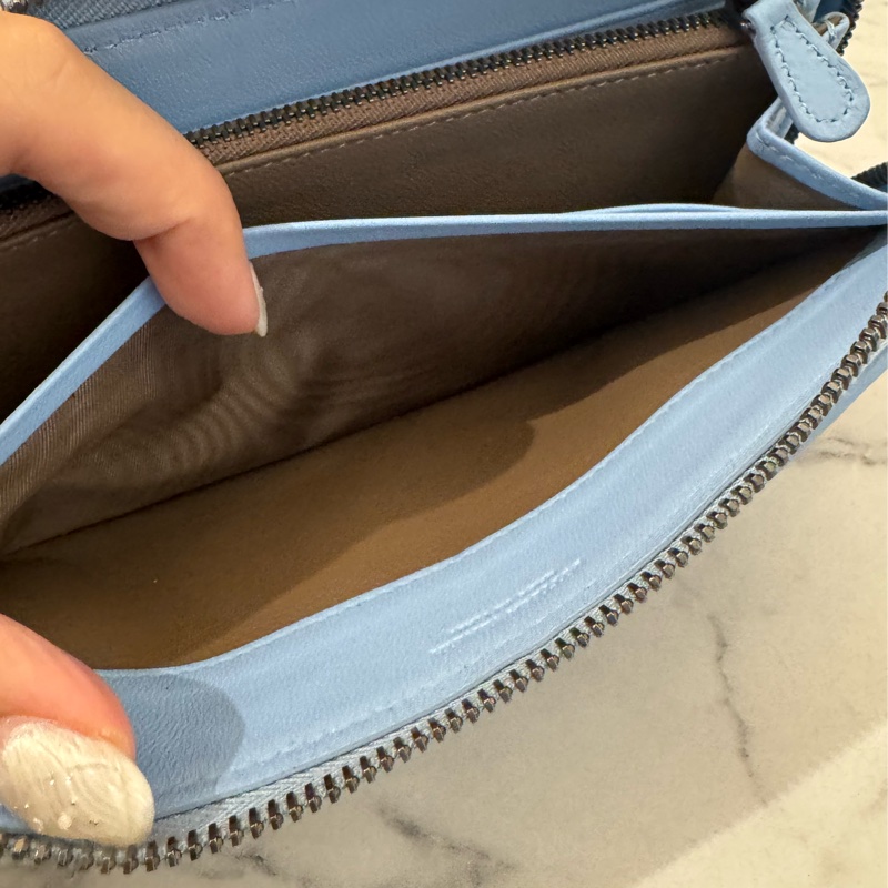 BV水藍色蛇皮ㄇ拉長夾-30