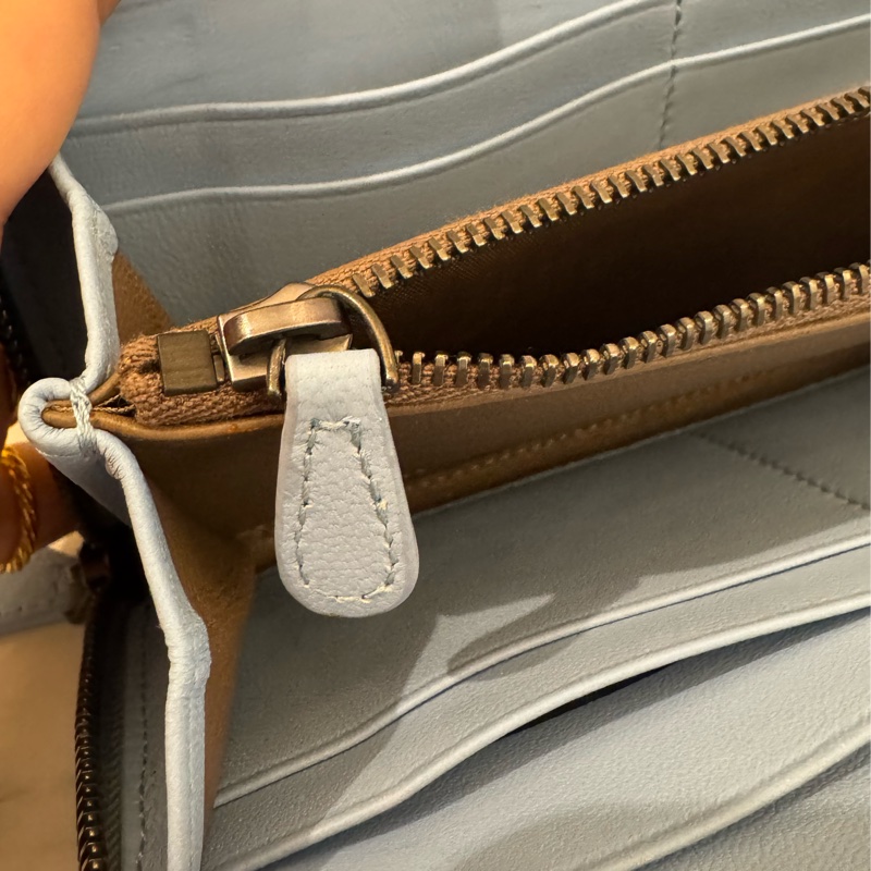 BV水藍色蛇皮ㄇ拉長夾-36