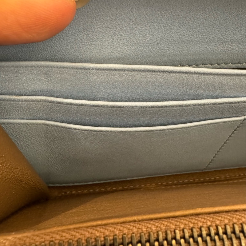 BV水藍色蛇皮ㄇ拉長夾-38