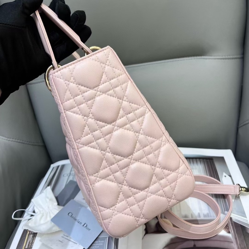 Dior 迪奧 粉色 五格黛妃包💖-4