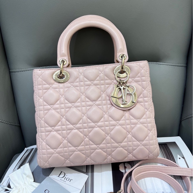 Dior 迪奧 粉色 五格黛妃包💖-5