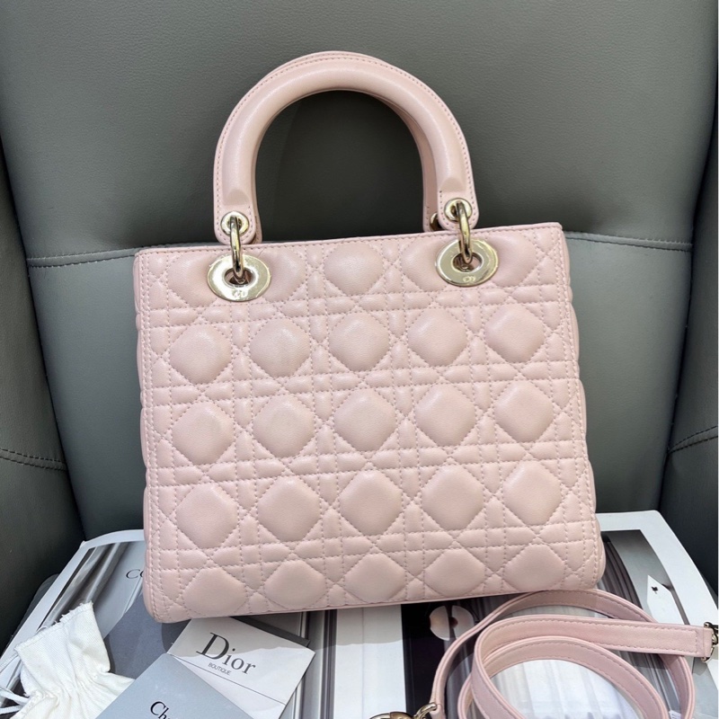 Dior 迪奧 粉色 五格黛妃包💖-7