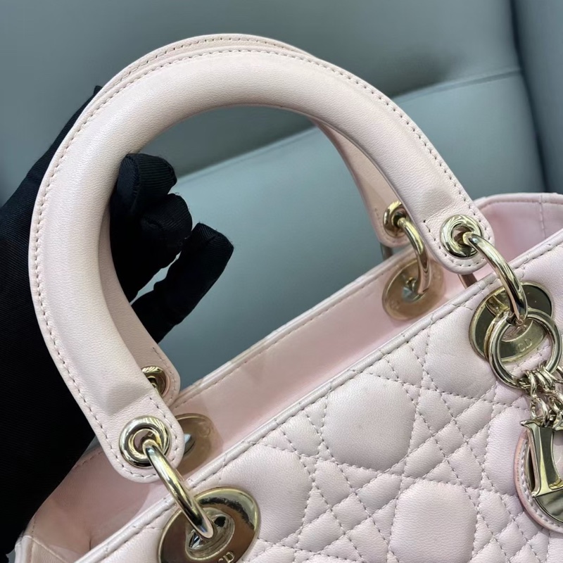 Dior 迪奧 粉色 五格黛妃包💖-10