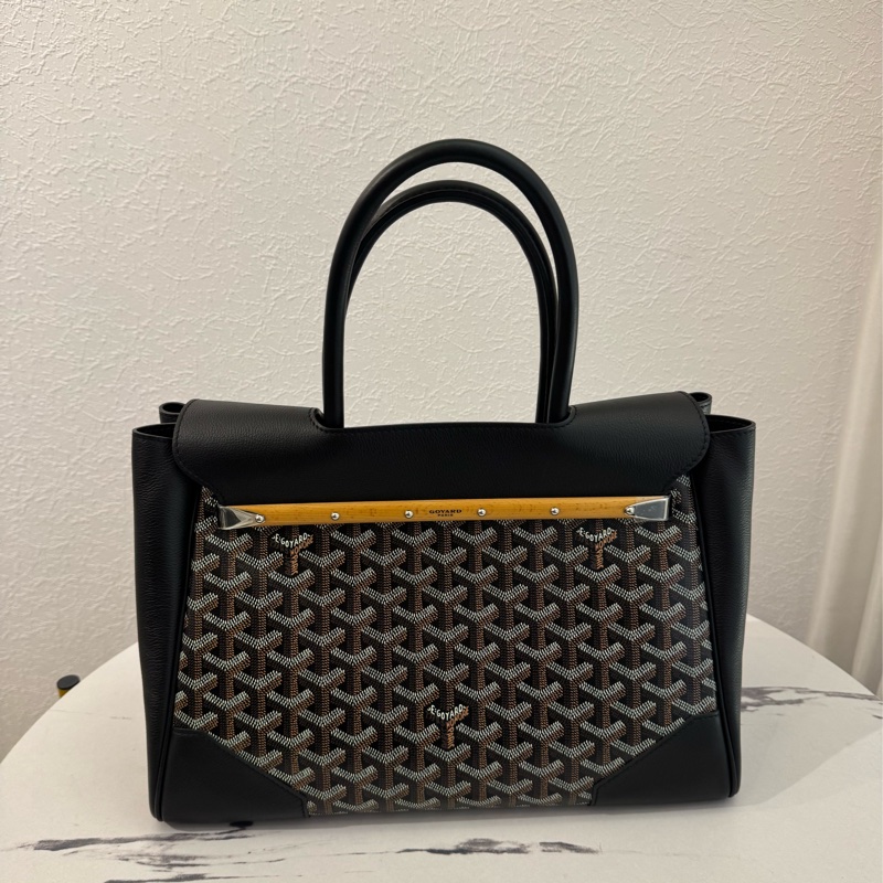 Gouard黑皮革咖pvc手提公事包💼-1