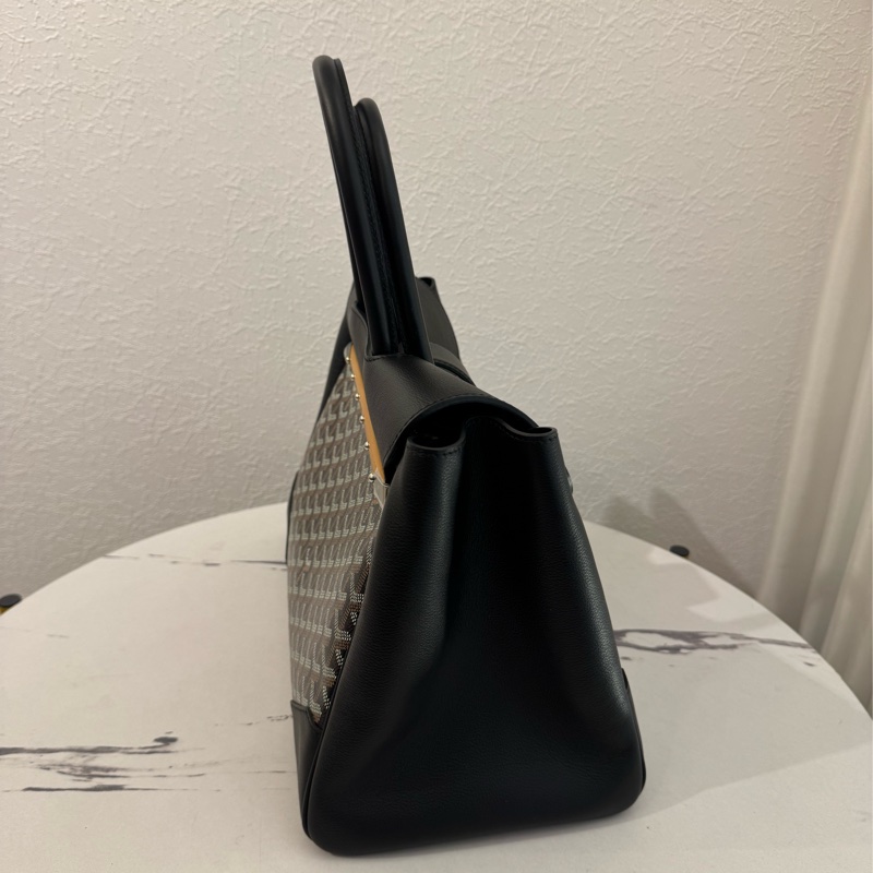 Gouard黑皮革咖pvc手提公事包💼-2