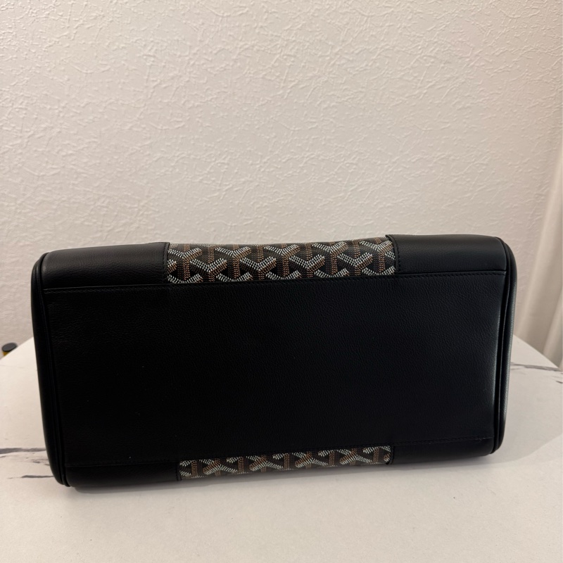 Gouard黑皮革咖pvc手提公事包💼-5