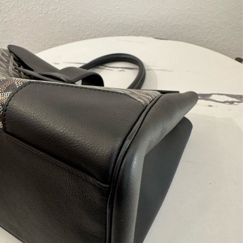 Gouard黑皮革咖pvc手提公事包💼-7