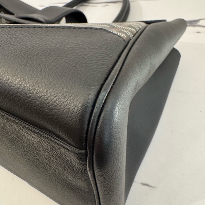 Gouard黑皮革咖pvc手提公事包💼-8