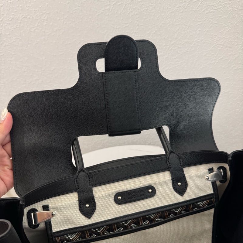 Gouard黑皮革咖pvc手提公事包💼-17