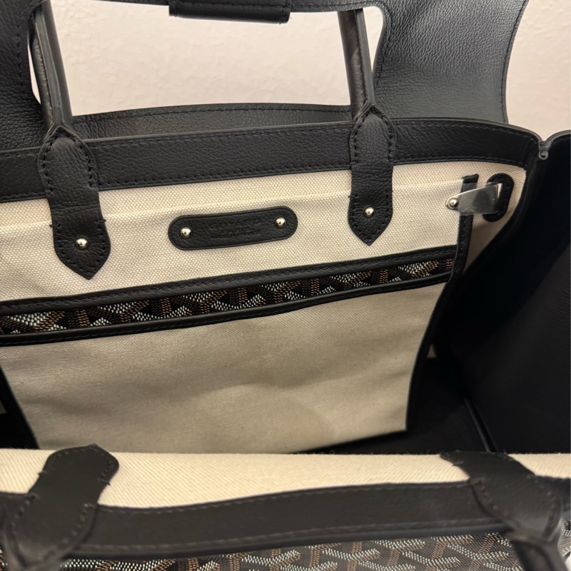 Gouard黑皮革咖pvc手提公事包💼-19