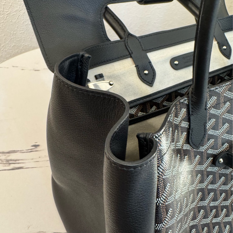 Gouard黑皮革咖pvc手提公事包💼-34