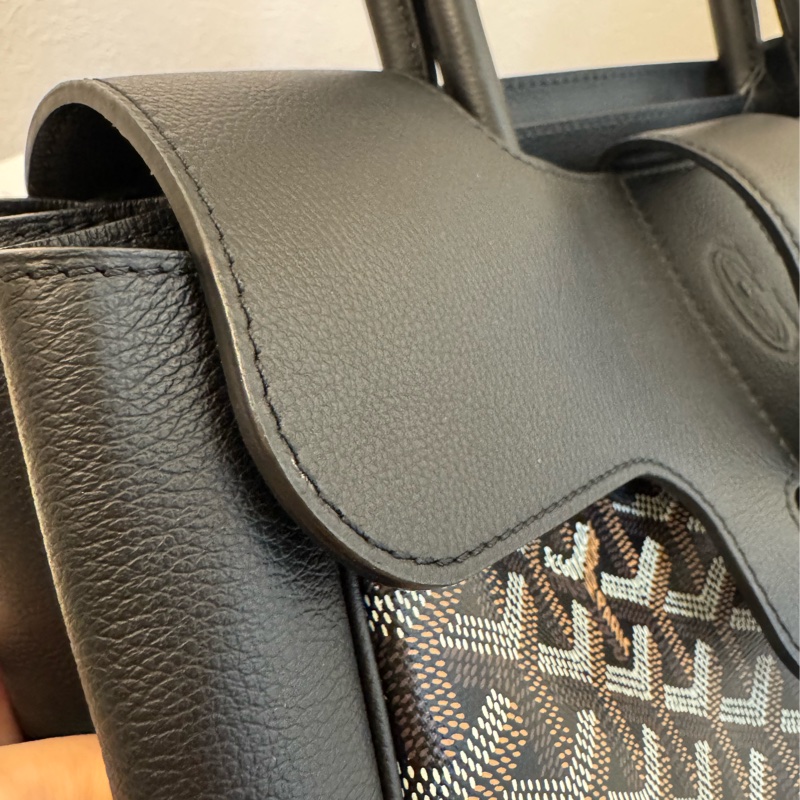 Gouard黑皮革咖pvc手提公事包💼-35