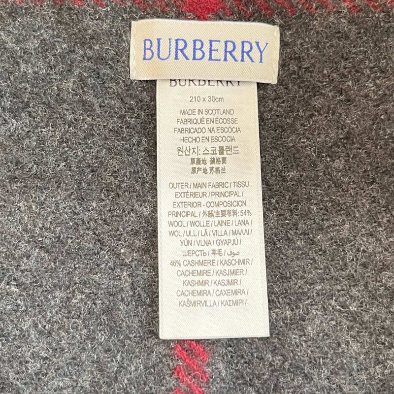 Burberry博柏利 格紋連帽 羊絨/山羊絨 圍巾 斗篷 男女同款 經典灰黑格子-10