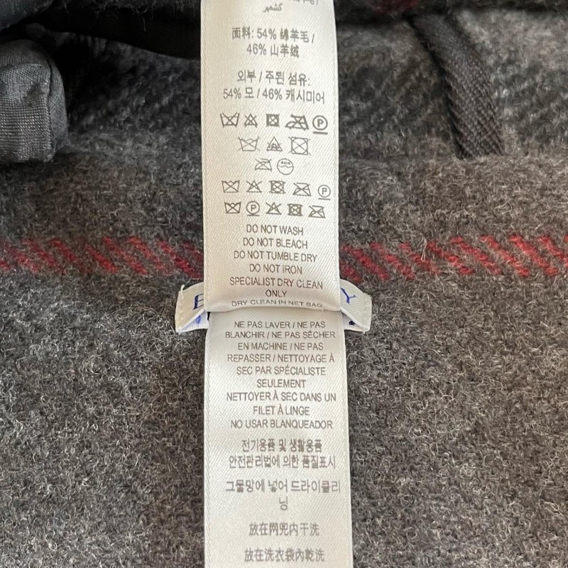 Burberry博柏利 格紋連帽 羊絨/山羊絨 圍巾 斗篷 男女同款 經典灰黑格子-11