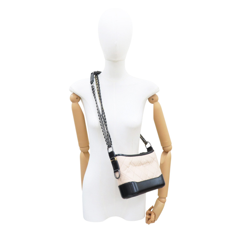 【再降價】米色皮革20cm流浪包鏈帶肩背【CHANEL 香奈兒】包 #25136769-8