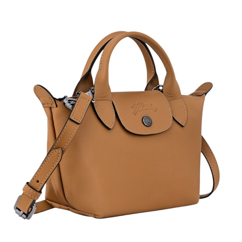 【LONGCHAMP】Le Pliage Xtra XS 牛皮 手提包 肩背包 斜背包 水餃包 煙草色 L1500987004-1