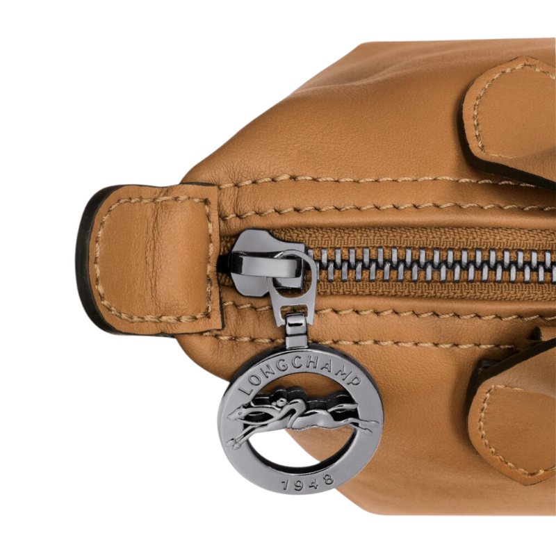 【LONGCHAMP】Le Pliage Xtra XS 牛皮 手提包 肩背包 斜背包 水餃包 煙草色 L1500987004-2