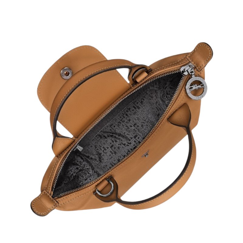 【LONGCHAMP】Le Pliage Xtra XS 牛皮 手提包 肩背包 斜背包 水餃包 煙草色 L1500987004-3