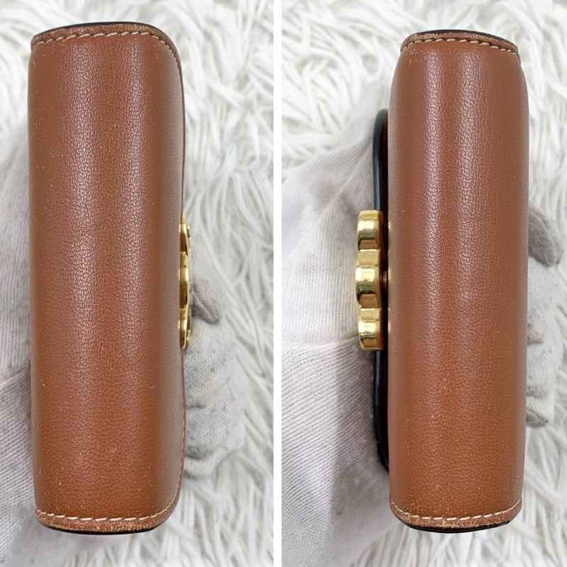 🌷放Celine 凱旋門棕色短夾錢包 ｜經典花紋✦fufu style 精品✦ 氣質款｜-13