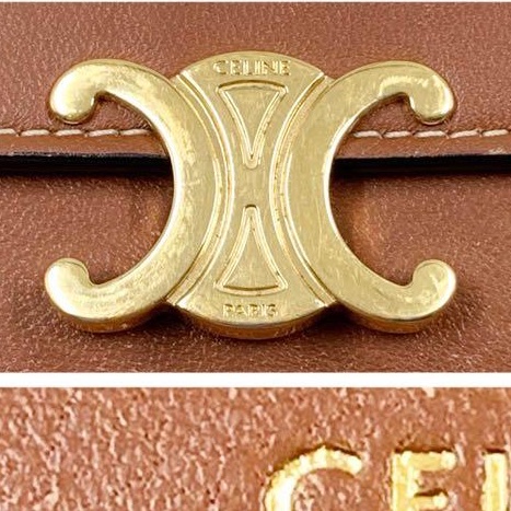 🌷放Celine 凱旋門棕色短夾錢包 ｜經典花紋✦fufu style 精品✦ 氣質款｜-17