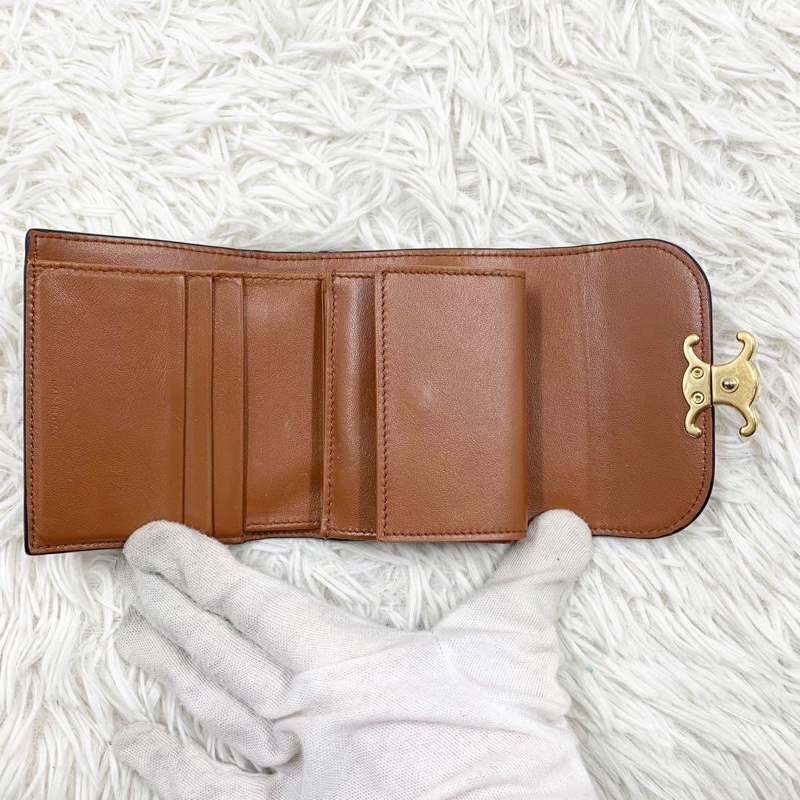 🌷放Celine 凱旋門棕色短夾錢包 ｜經典花紋✦fufu style 精品✦ 氣質款｜-21